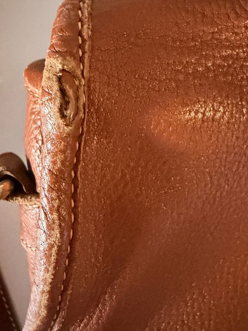 Longchamp Brown Leather Crossbody/Shoulder  Saddle Bag with Buckle - Picture 6 of 7